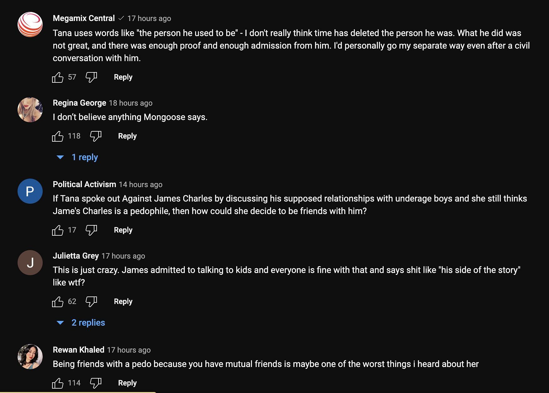Social media users lash out at Tana Mongeau for being friendly with James Charles after talking ill about him for nearly 4 years. (Image via YouTube)
